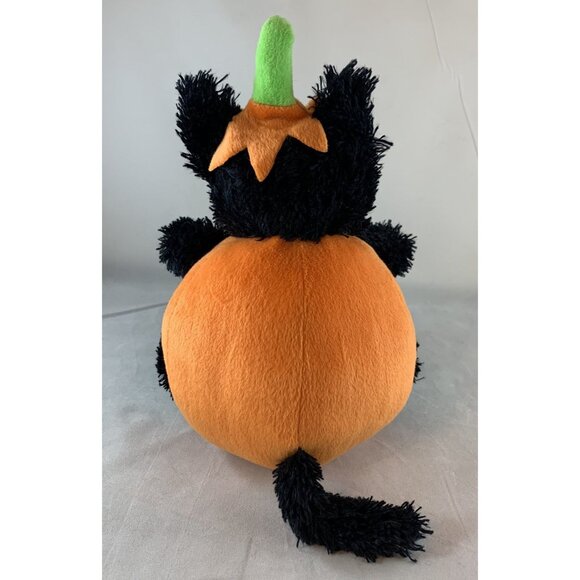 Halloween Plush Black Cat In Pumpkin Costume By PBC International Jack-o-Lantern - Picture 3 of 11